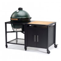 Керамический угольный гриль Big Green Egg XLARGE в каркасном столе c тумбой