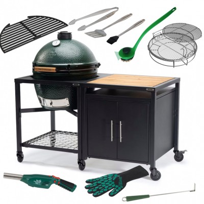 Комплект Big Green EGG XL в модульном столе и аксессуарами