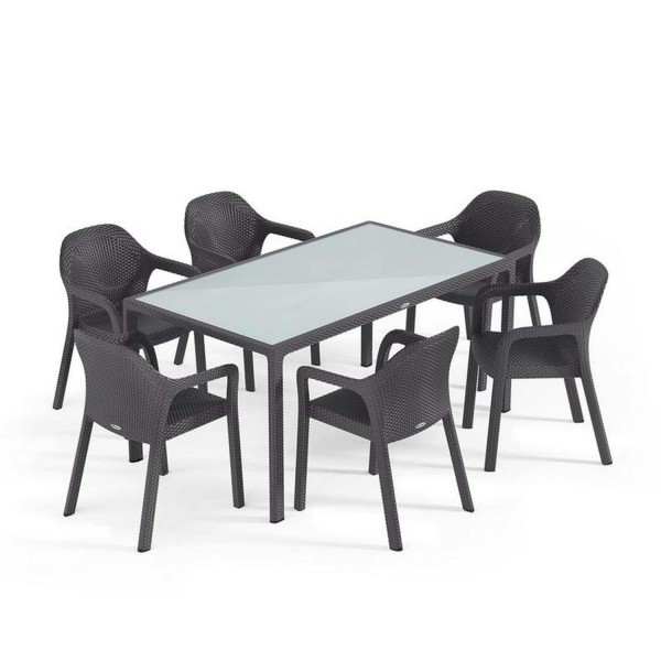 Садовий комплект стіл 160 х 90 см + 4 стільця Lechuza, сірий - 10933-7 Купить Садовий комплект стіл 160 х 90 см + 4 стільця Lechuza, сірий - 10933-7 в магазине Grill Point