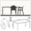 Садовый комплект стол 160 х 90 см + 4 стула Lechuza, серый - 10933-7 фото_2 