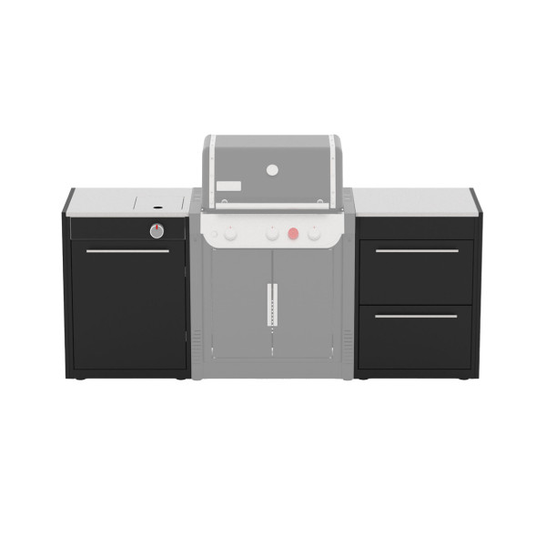 Купить BBQK3 Вбудована кухня Weber (без грилю, кухня включає два блоки з шафками з адаптацією під боковий пальник грилю Genesis)  - 1500630 в магазине Grill Point