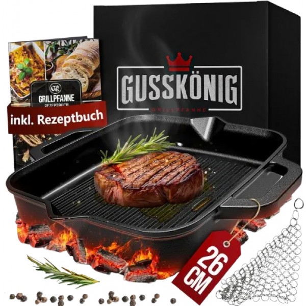 Купить Чугунная сковорода-гриль Gusskoenig, 26 см - 170073 в магазине Grill Point