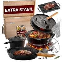 Чавунний набір в дерев'яній коробці Gusskoenig, 10шт