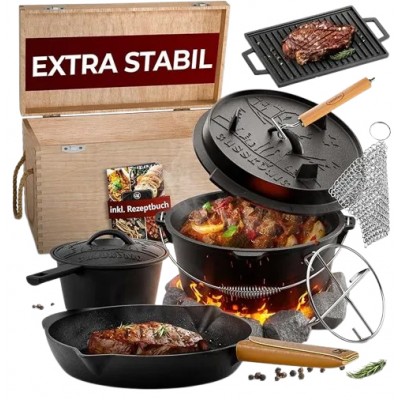 Чавунний набір в дерев'яній коробці Gusskoenig, 10шт