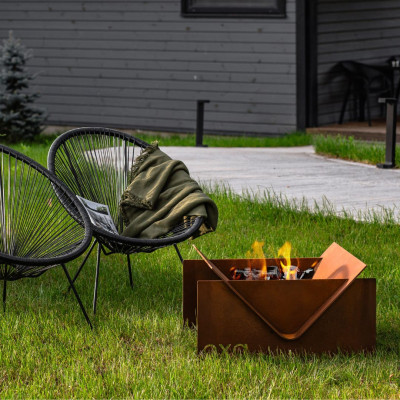 Костровая чаша «OXA Corner» от Daddy Smoke из CorTen