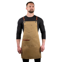 Кухарський фартух Daddy Smoke із тканини бежевий