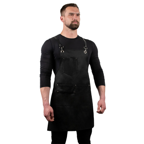 Купить Кухарський фартух Daddy Smoke із тканини чорний - 30030035 в магазине Grill Point