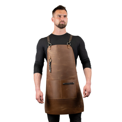 Шкіряний фартух Daddy Smoke світло-коричневий