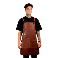 Шкіряний фартух Daddy Smoke бурий