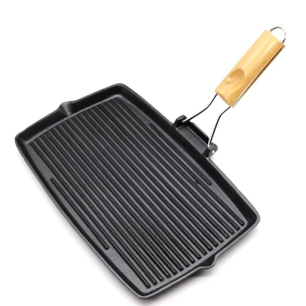 Купить Чугунная гриль-сковорода с ручкой 36,5х24,5х3 см GRILLI - 777175 в магазине Grill Point