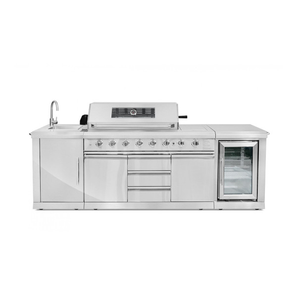 Купить Уличная кухня-барбекю с газовым грилем Admiral, мойкой и холодильником GRILLI - 777430 в магазине Grill Point