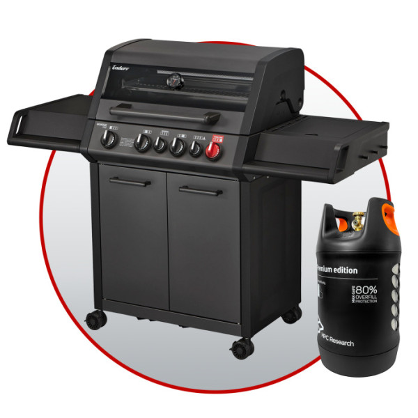 Купить Гриль газовый Enders Monroe Pro 4 SIK Turbo SHADOW + балон 24,5 л - 838533NP24 в магазине Grill Point