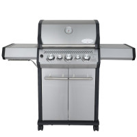 Газовый гриль SANTOS S-318, с боковой и задней горелкой, нержавеющая сталь.