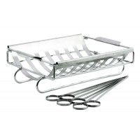 Набір для шашлику і люля-кебаб (6 шампурів, деко для люля-кебаб, підставка) GrandHall