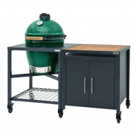 Гриль керамічний Big Green Egg L в столі з тумбою
