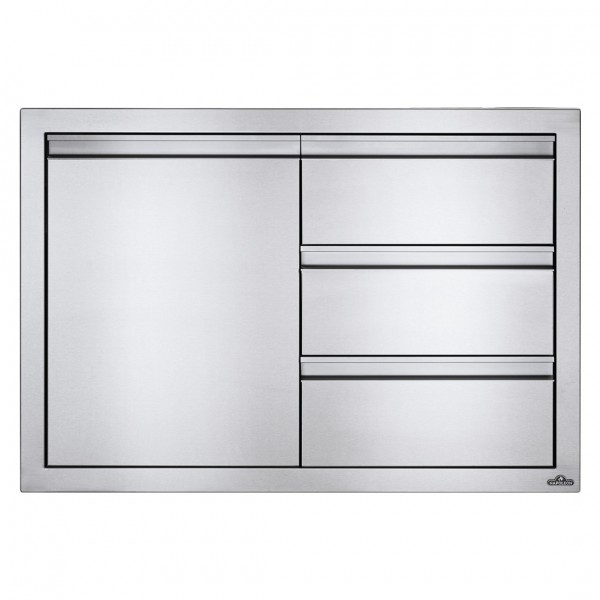 Купить Встраиваемый элемент с 3-мя выдвижными ящиками и отсеком с дверью, малый 91х61 см Napoleon - BI-3624-1D3DR в магазине Grill Point
