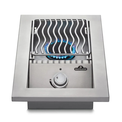 Одинарная конфорка Napoleon 500 для встраивания с крышкой из нержавеющей стали