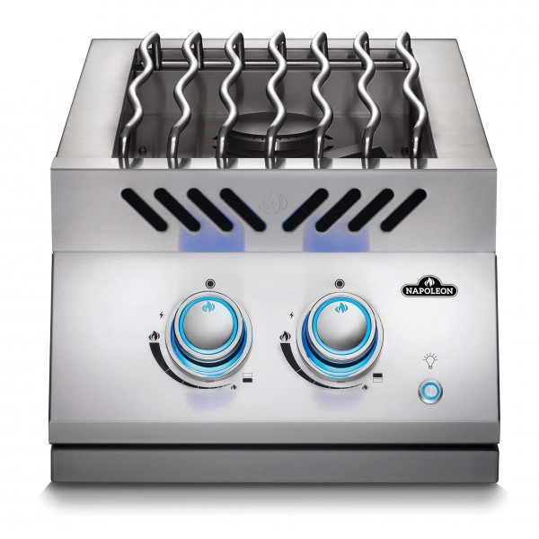 Купить Двойная конфорка Napoleon 700 для встраивания с освещением регуляторов и крышкой нержавеющей стали - BIB12RTPSS в магазине Grill Point
