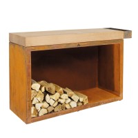 Тумба-стіл OFYR c відсіком для зберігання дров, велика