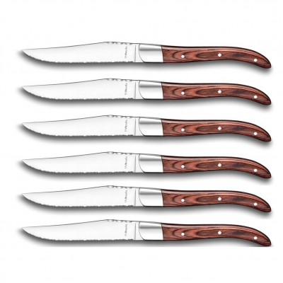 Набор ножей для стейка Amefa Royal Steak, коричневые ручки, 6 шт.