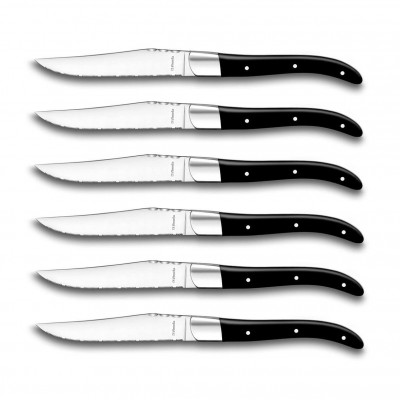 Набір ножів для стейка Amefa Royal Steak, чорні ручки, 6 шт.