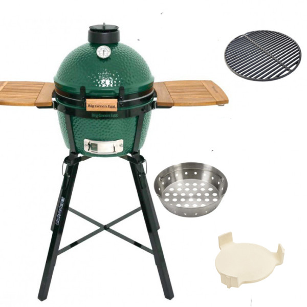 Купить КОМПЛЕКТ Гриль Big Green Egg Mini Max с полками, ножками и чехлом - Komplekt_minimax_s_chehlom в магазине Grill Point