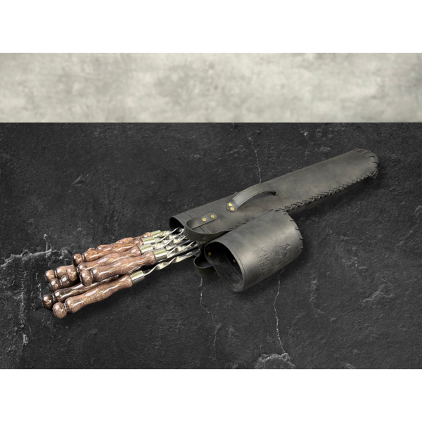 Купить Набір шампурів "Щит Тора" у шкіряному тубусі 6 предметів. - LC-038 в магазине Grill Point