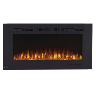 Камін електричний горизонтальний Napoleon Allure Phantom 42 з металевою сіткою, чорний мат