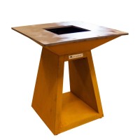 Дров'яний гриль-кострище Quan Quadro Premium Medium Corten 80 х 80 см