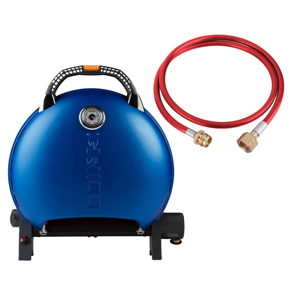 Купить КОМПЛЕКТ Портативный переносной газовый гриль O-GRILL 600T, синий+шланг в подарок! - SETo-grill_600T_blue в магазине Grill Point