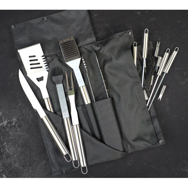 Подарунковий набір для грилю та барбекю "Мані" — 18 предметів в тканинному кейсі - TC-026 Купить Подарунковий набір для грилю та барбекю "Мані" — 18 предметів в тканинному кейсі - TC-026 в магазине Grill Point