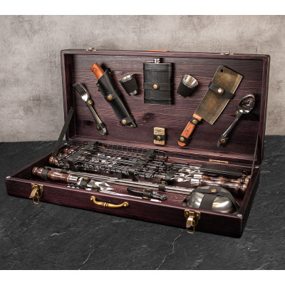 Подарочный набор для мангала в деревянном кейсе Один, 45 предметов