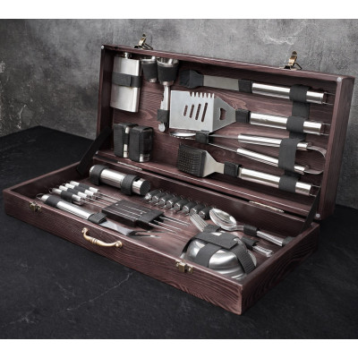 Подарочный набор для гриля в деревянном кейсе Бальдар, 39 предметов