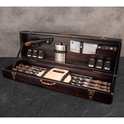 Набор для мангала "Велюнд" в деревянном кейсе 18 предметов.