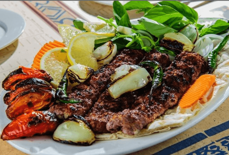 Шашлик з м'ятою на грилі